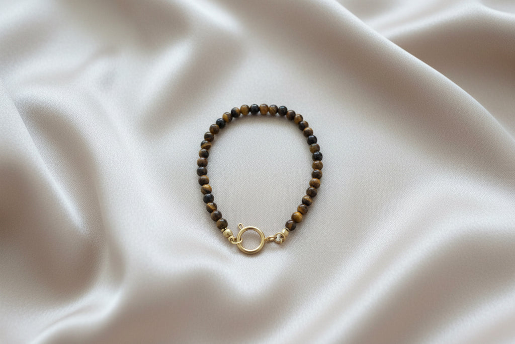 Tigerauge-Armband mit Verschluss