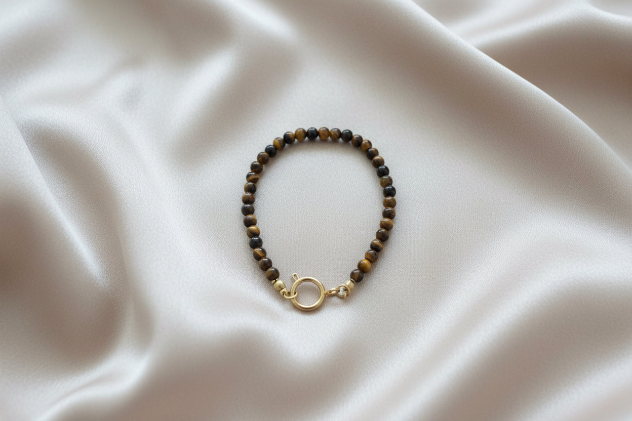 Tigerauge-Armband mit Verschluss