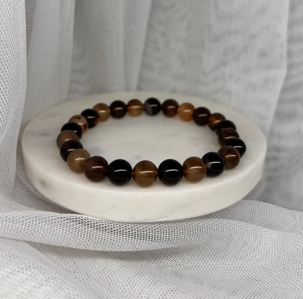 Armband aus natürlichen Edelsteinen - Brauner Achat