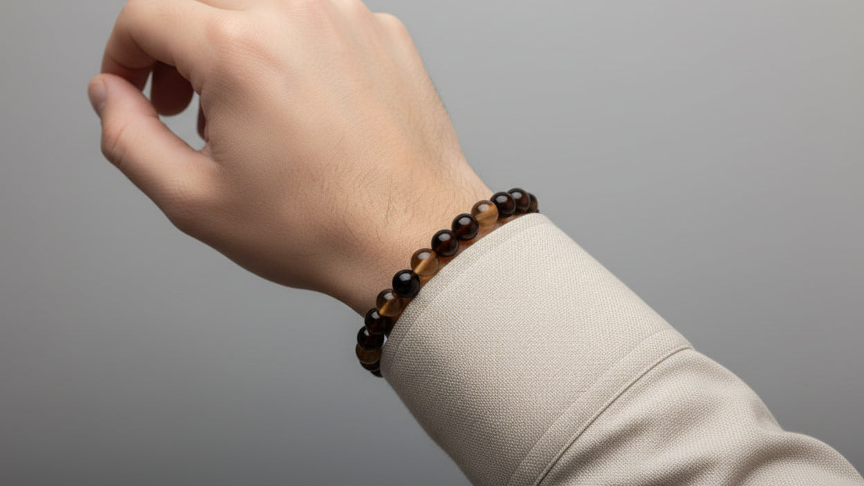 Armband aus natürlichen Edelsteinen - Brauner Achat