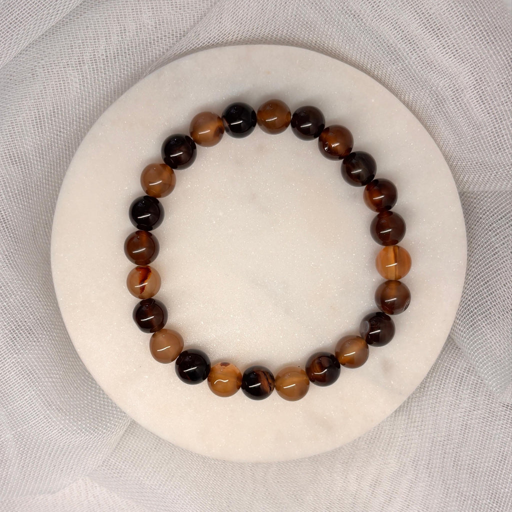 Armband aus natürlichen Edelsteinen - Brauner Achat