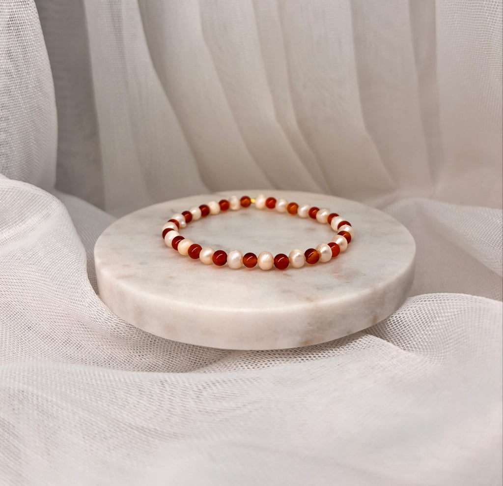 Armband aus natürlichen Edelsteinen - Perlen mit Achat