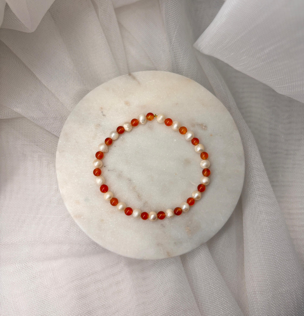 Armband aus natürlichen Edelsteinen - Perlen mit Achat