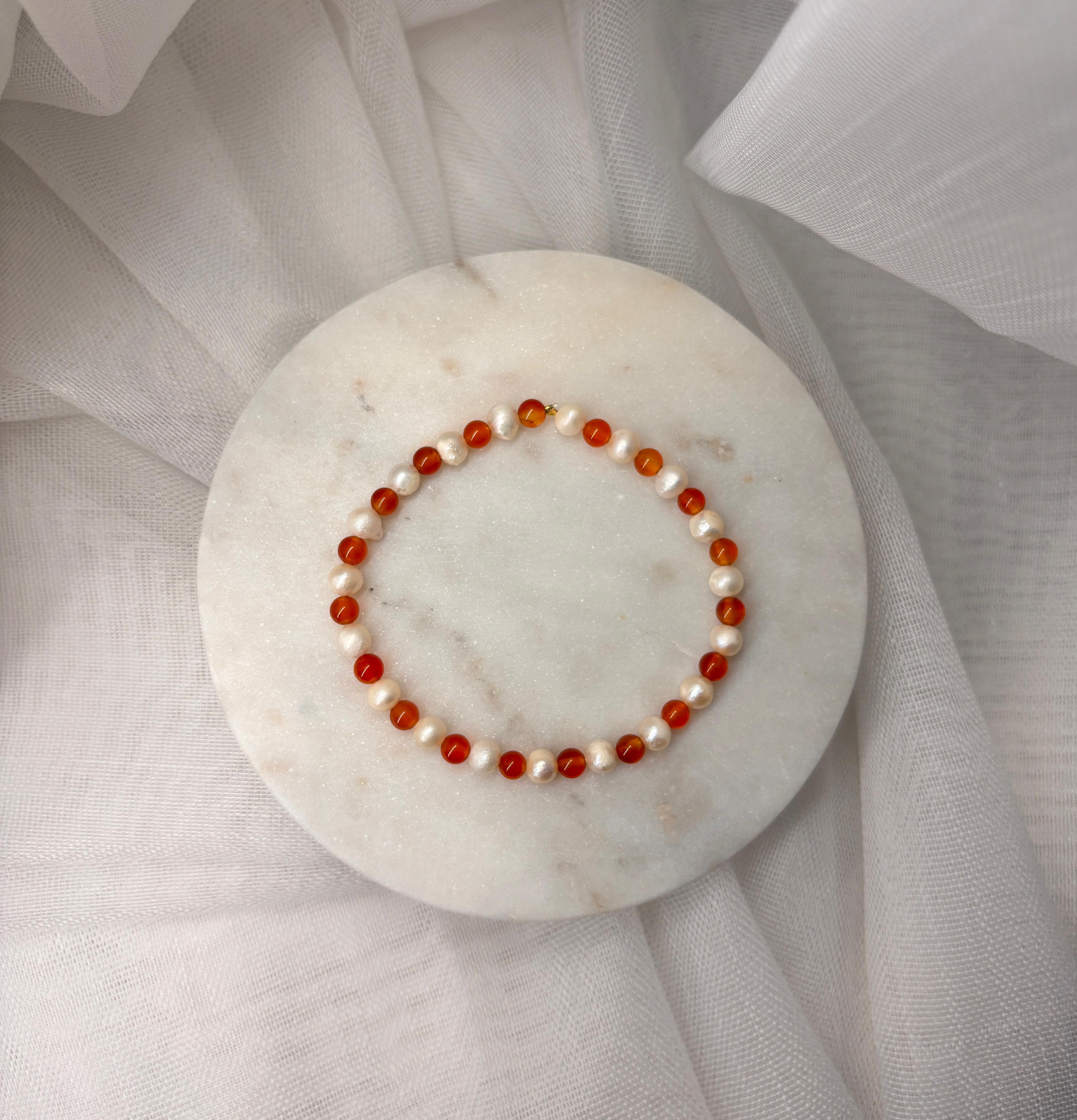 Armband aus natürlichen Edelsteinen - Perlen mit Achat