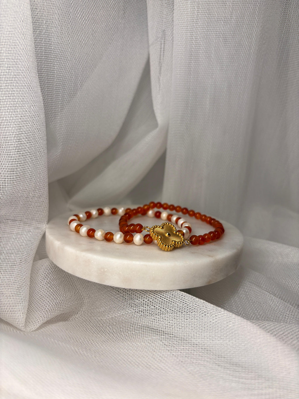 Armband aus natürlichen Edelsteinen - Perlen mit Achat