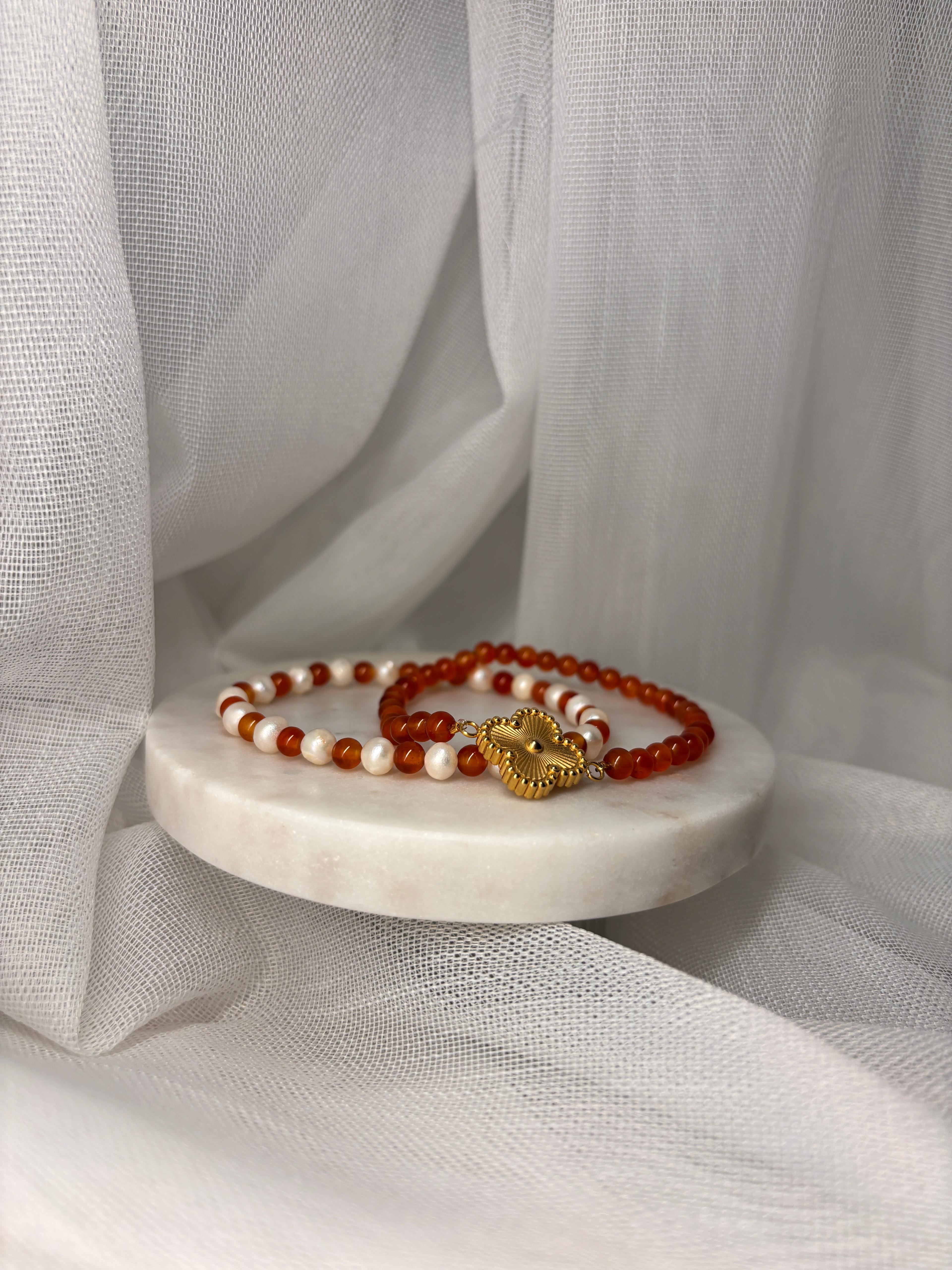 Armband aus natürlichen Edelsteinen - Perlen mit Achat