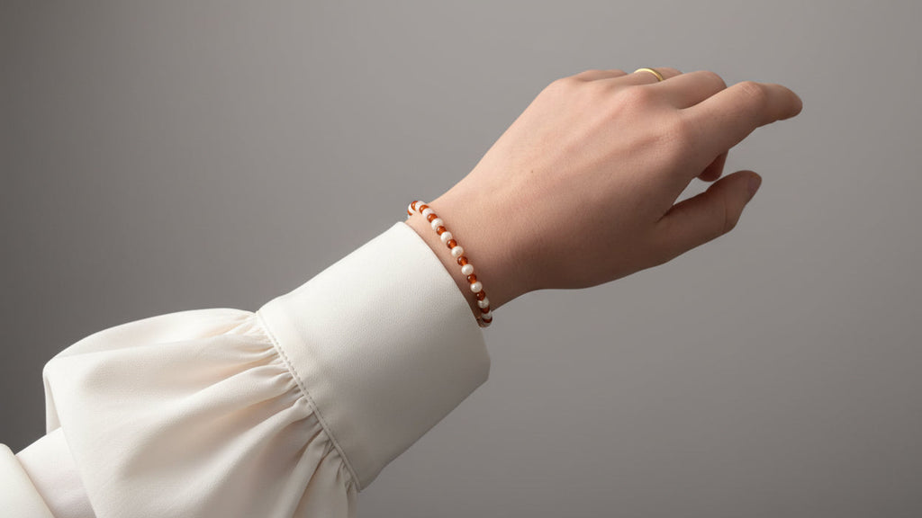 Armband aus natürlichen Edelsteinen - Perlen mit Achat