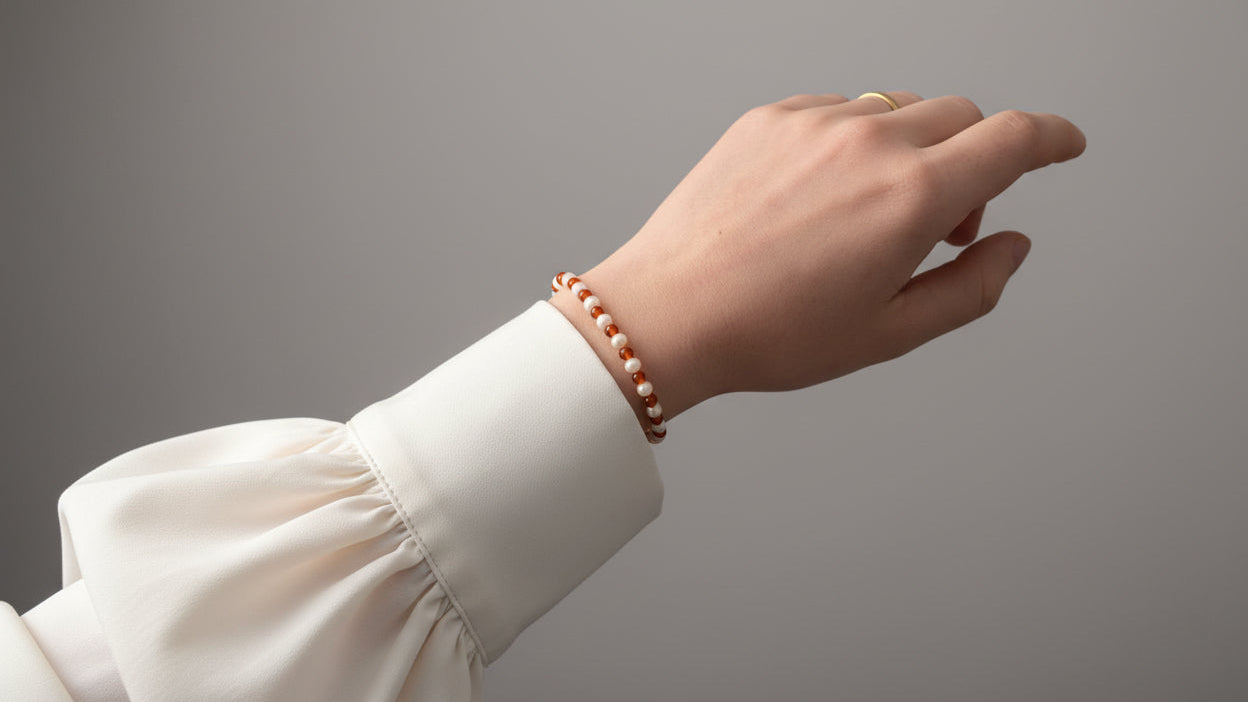 Armband aus natürlichen Edelsteinen - Perlen mit Achat