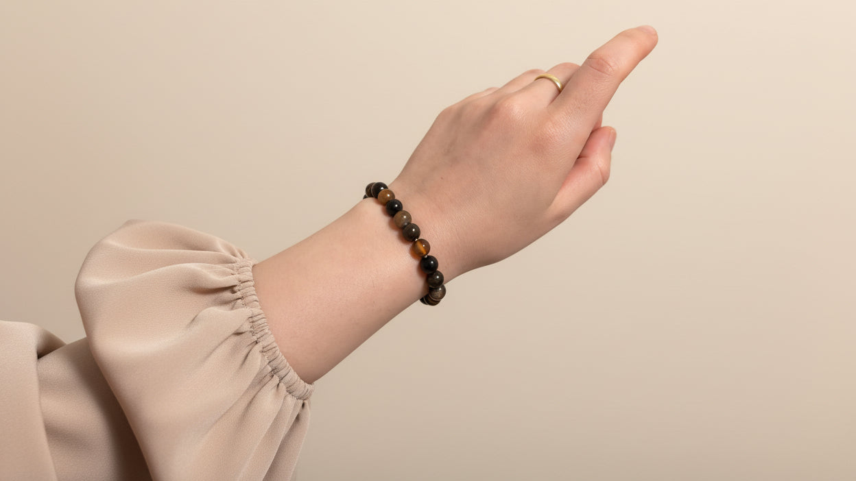 Armband aus natürlichen Edelsteinen - Brauner Achat