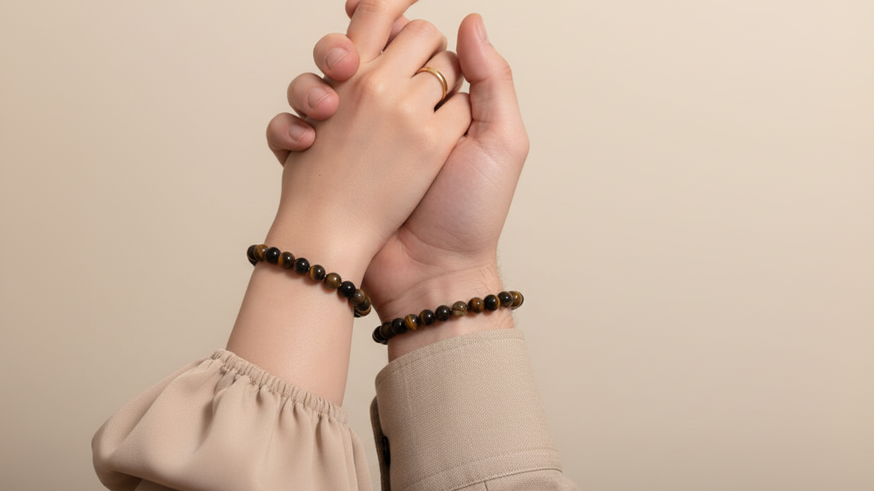 Armband aus natürlichen Edelsteinen - Brauner Achat