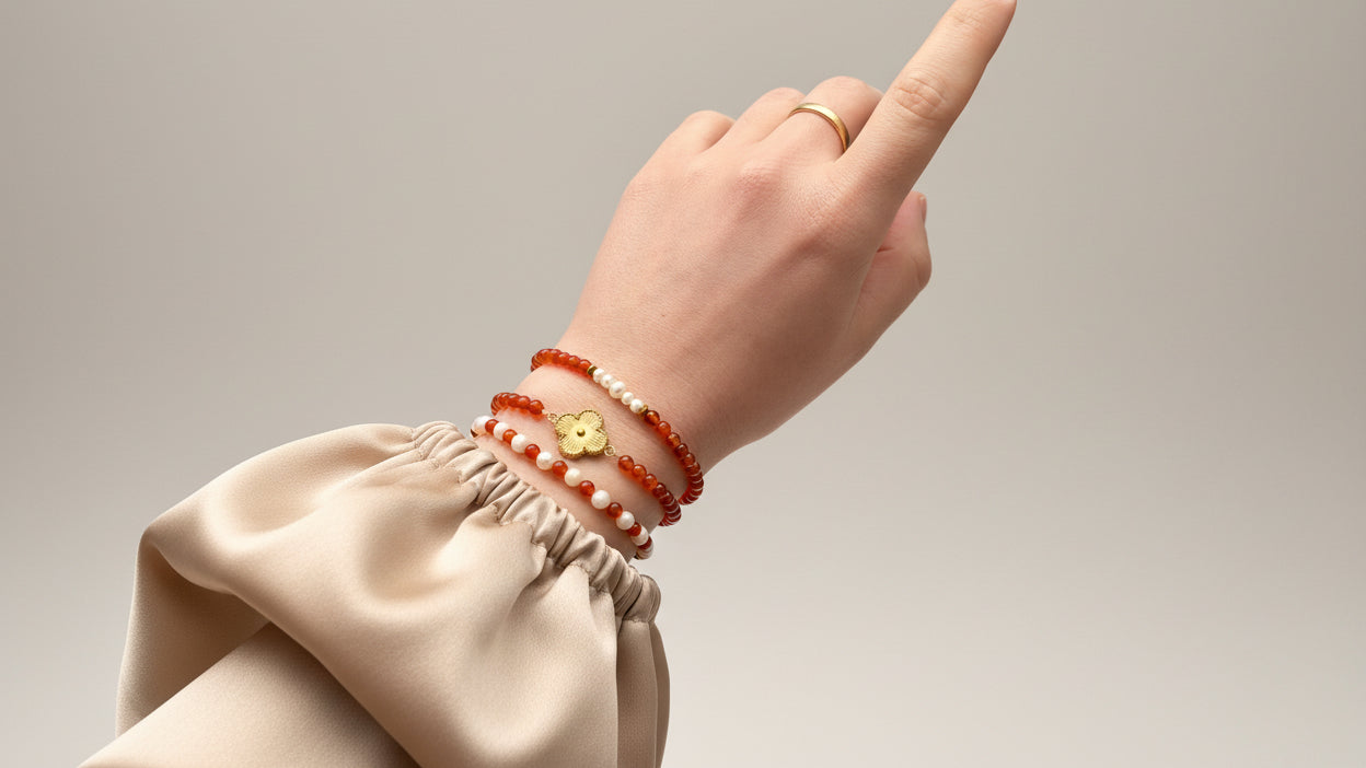 Armband aus natürlichen Edelsteinen - Perlen mit Achat